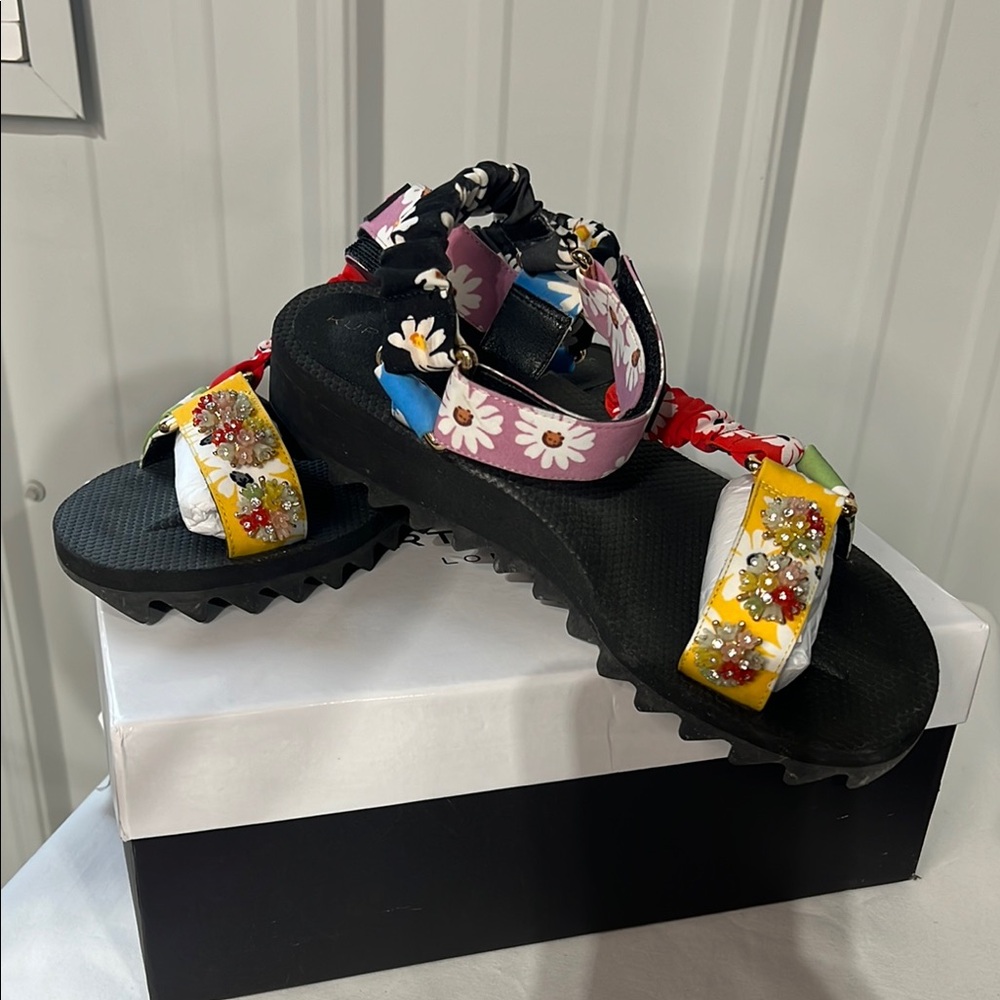 Floral Multi-Color Sandals Kurt Geiger Orion size 38